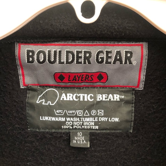 Boulder Gear Arctic Bear black fleece jacket size 10 - Picture 2 of 3
